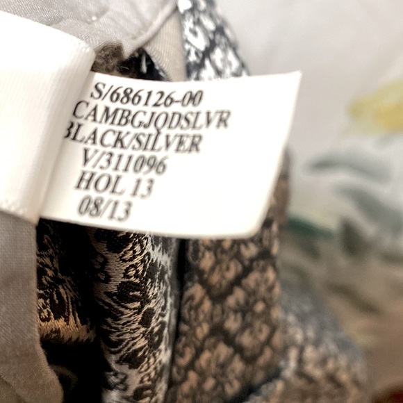 BANANA REPUBLIC BLACK/SILVER CAMDEN PANT COTTON/POLYESTER/SPANDEX SZ 2 - Picture 11 of 14